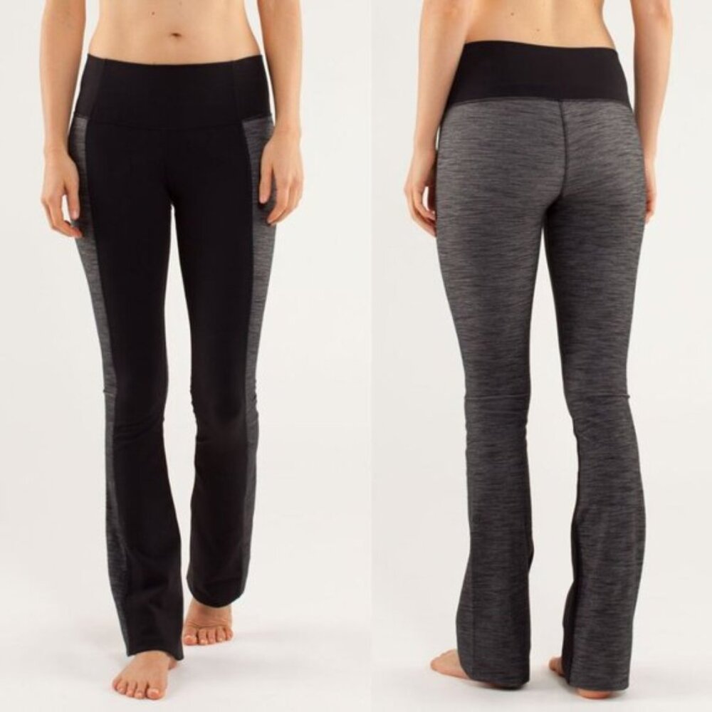 Lululemon Heathered Black Colorblcok High Rise Barre Pulse Pants
